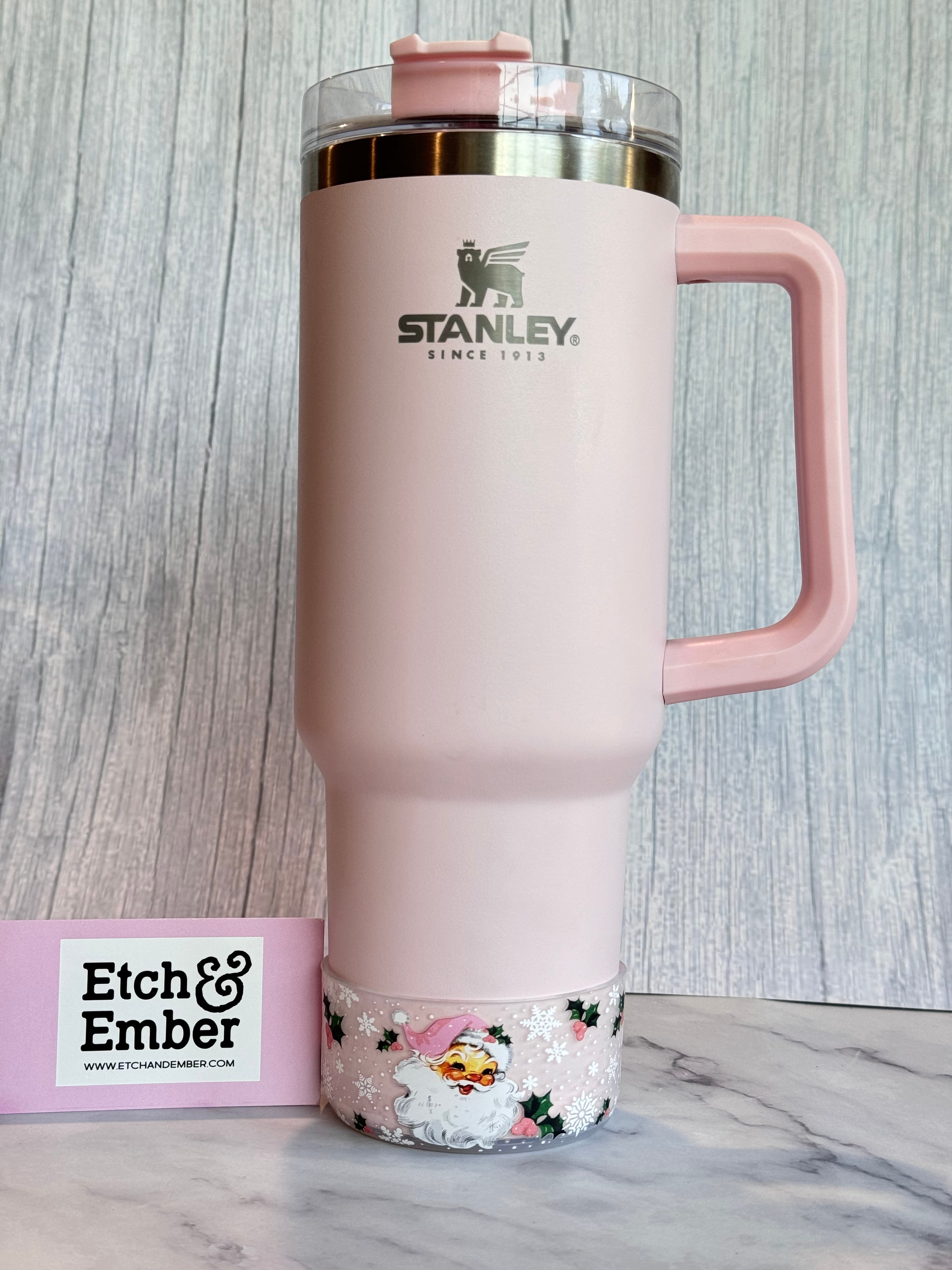 PINK VINTAGE Santa  Boot