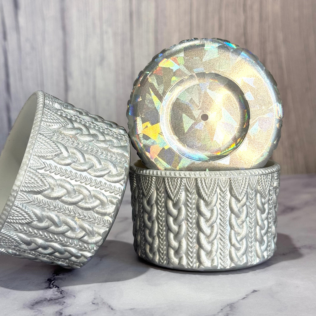 Silver Holographic Metallic MACRAME  Boot
