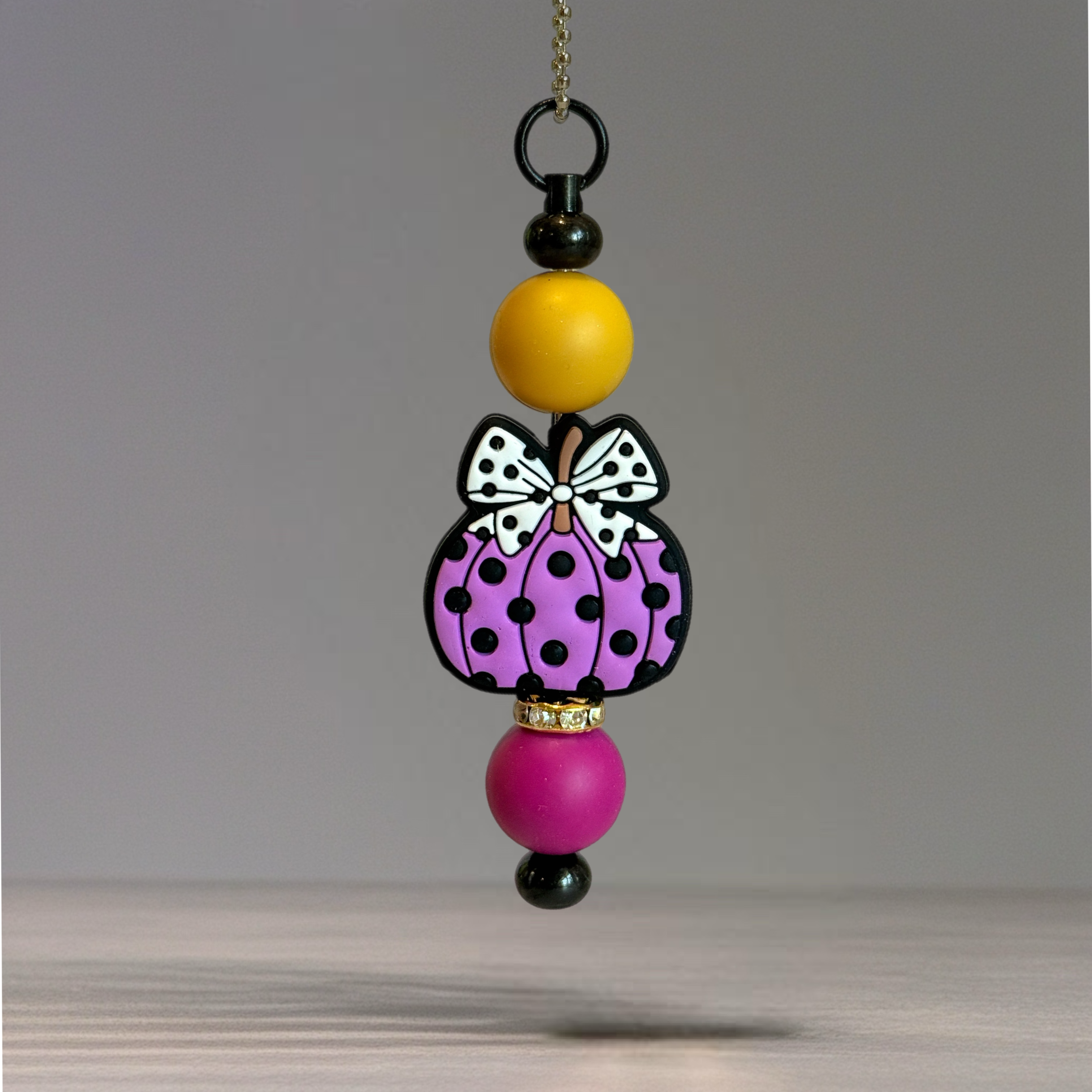 Polka Dot Pumpkin Charm - Tumbler Handle Charm