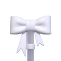 White 3D Bow Straw Topper