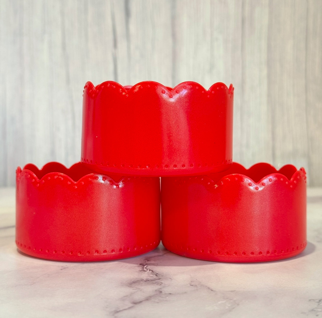 Red Shimmer Scallop  Boot