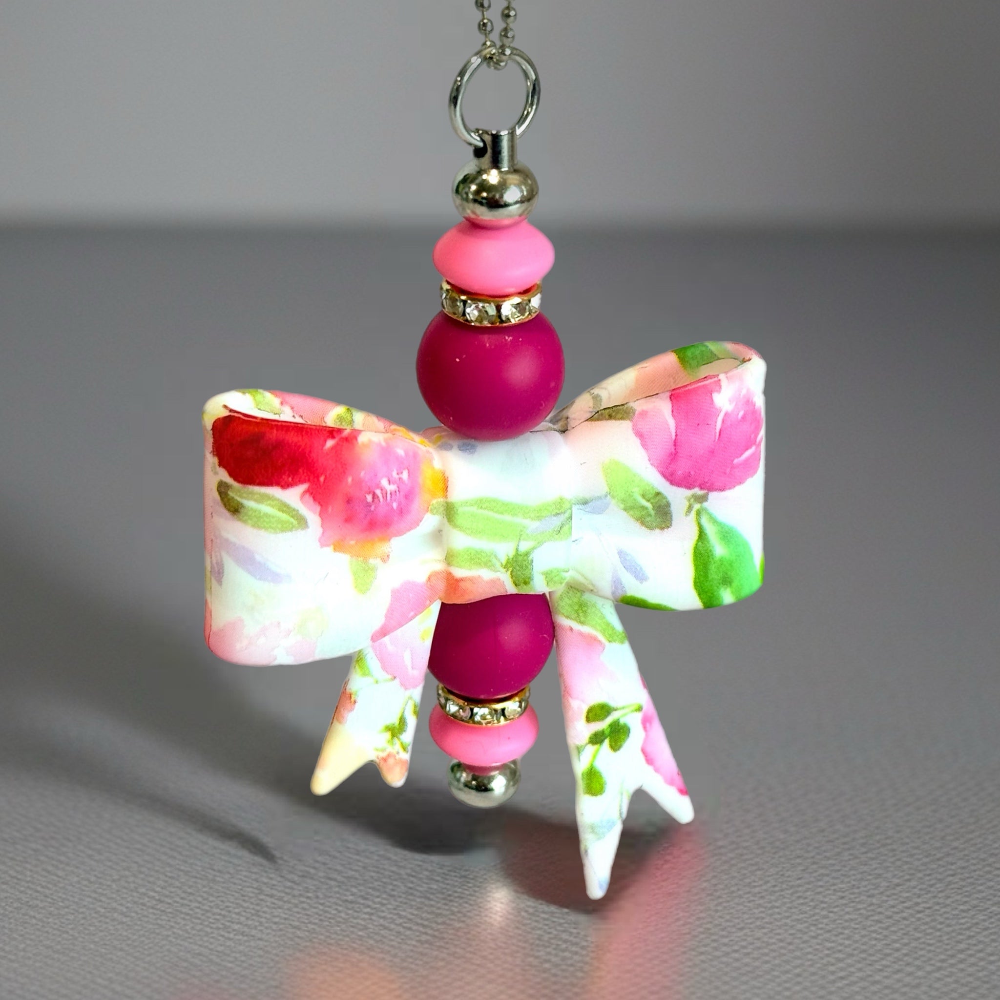 Watercolor Floral 3D Bow Charm - Tumbler Handle Charm