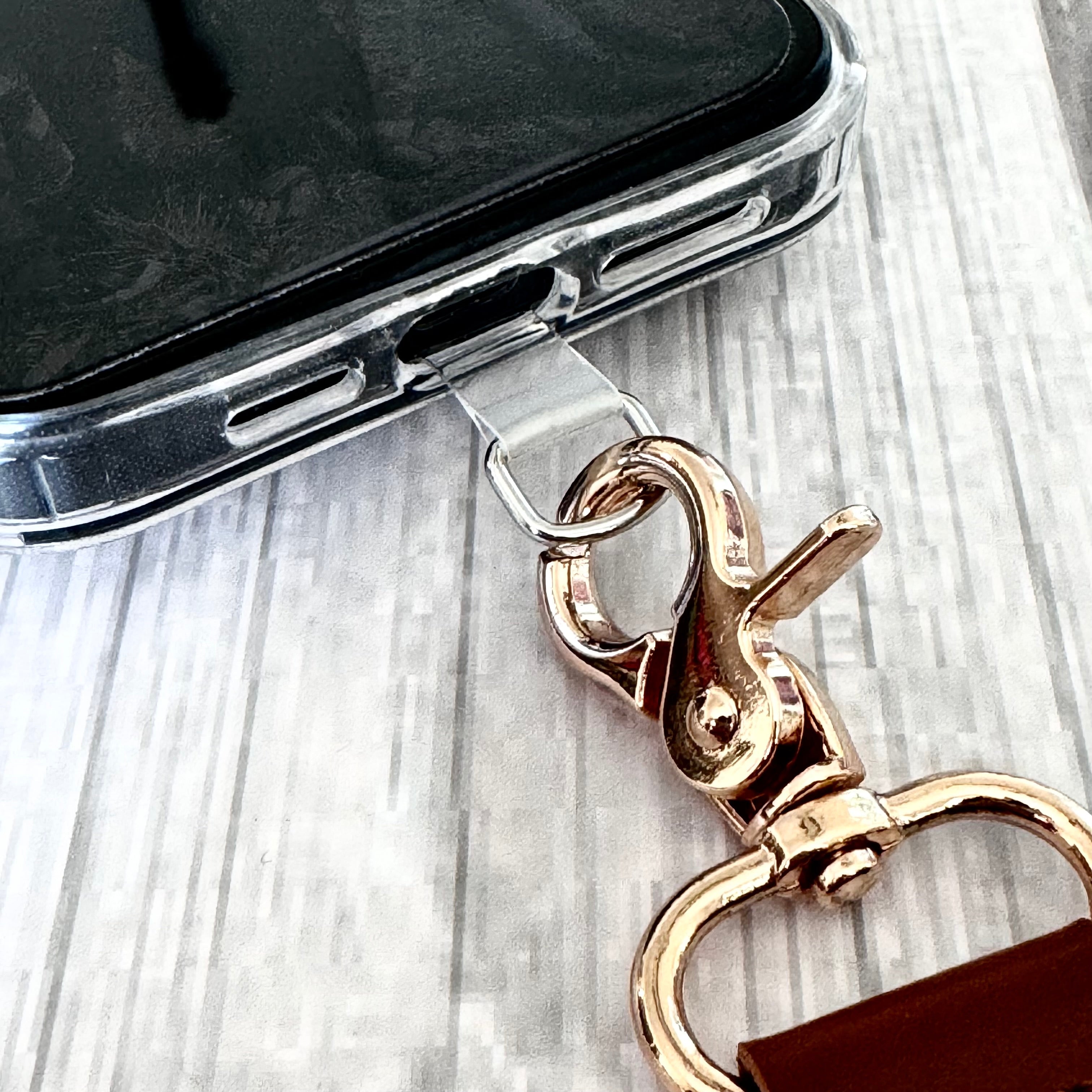 Phone Wrist Strap Keychain with Tether Tab - BLACK & WHITE CHECKERS