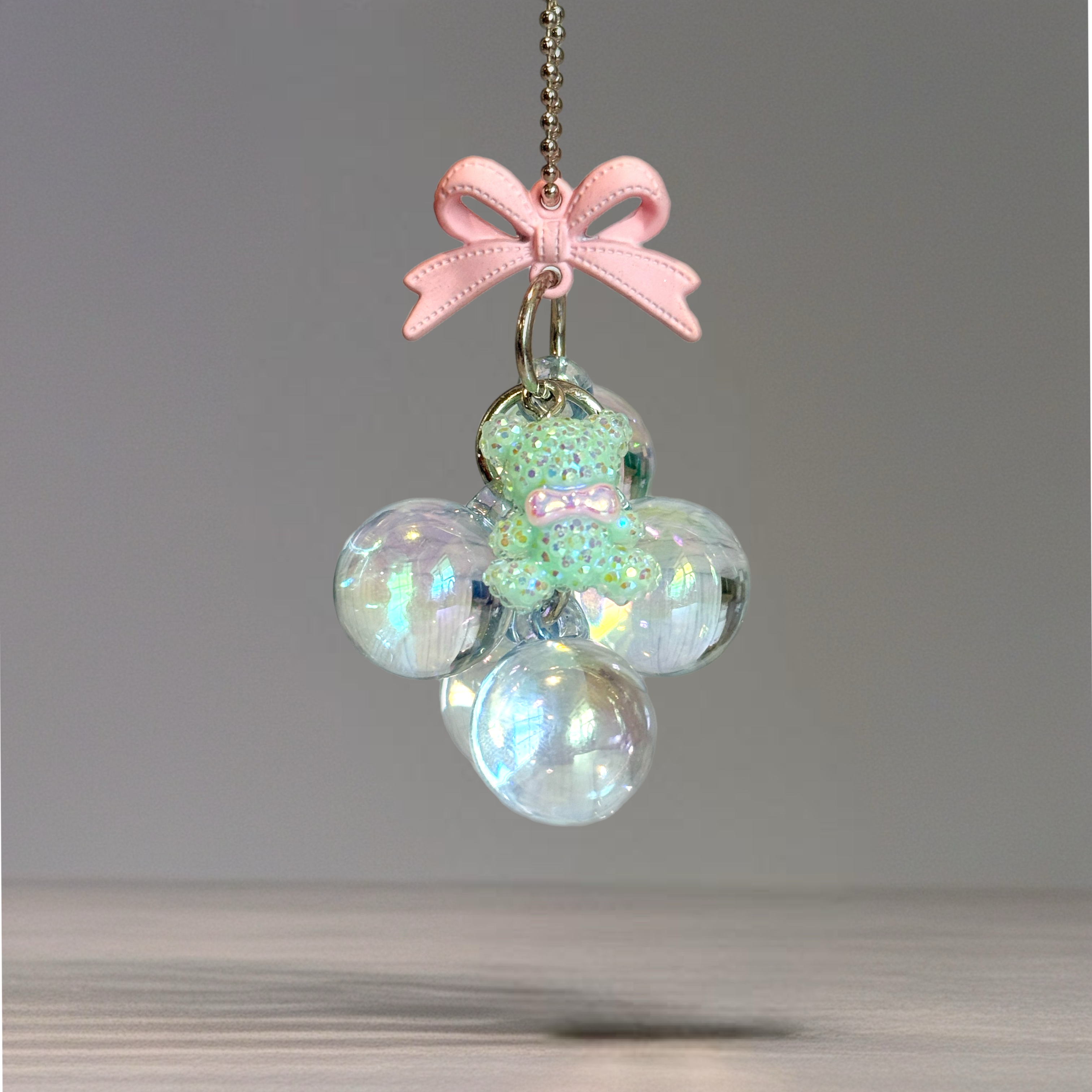 Opal Blue Teddy Bauble Charm - Tumbler Handle Charm