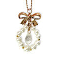PEARLS & Gold Bow Charm - Tumbler Handle Charm