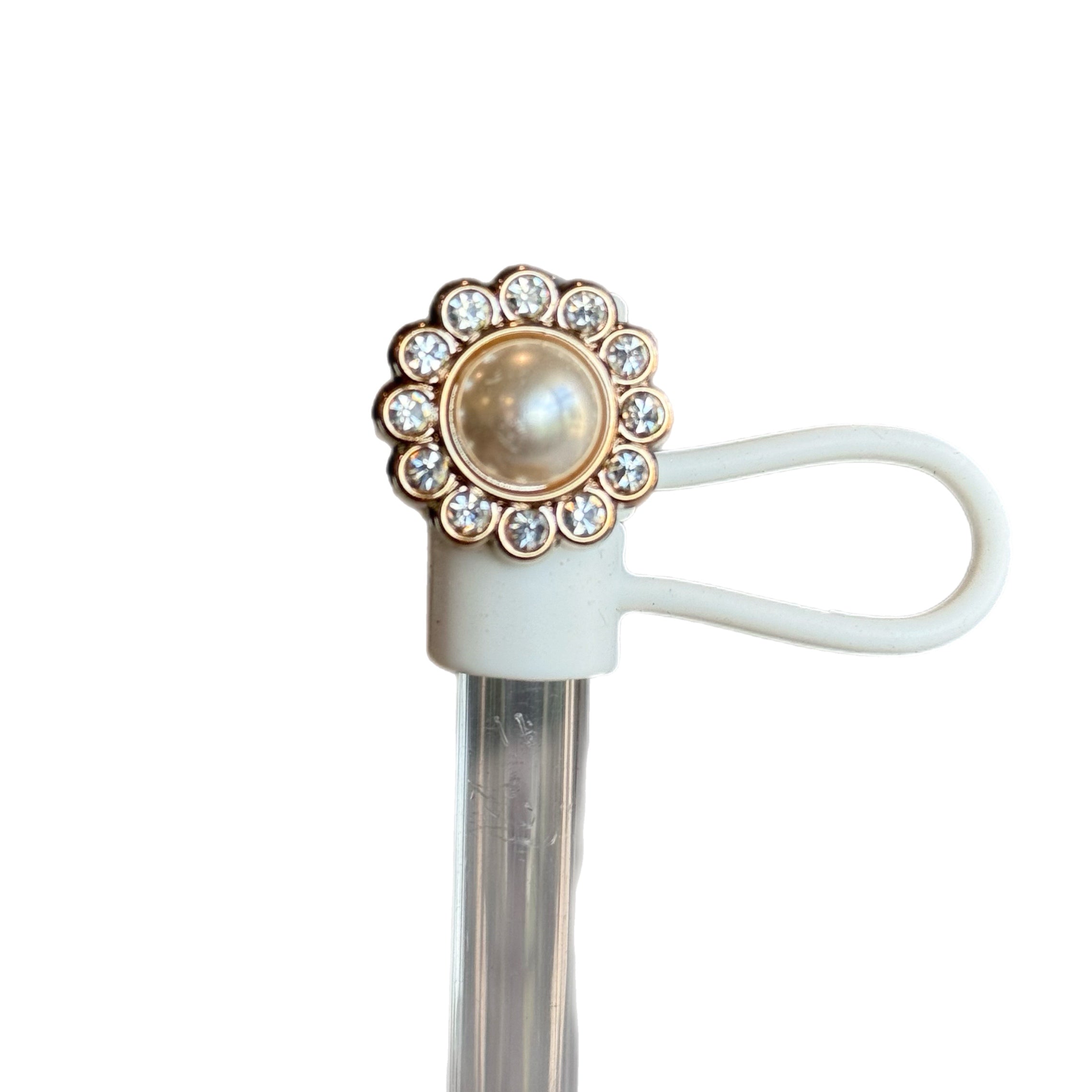 PEARL STRAW TOPPER - Tumbler Handle Charm
