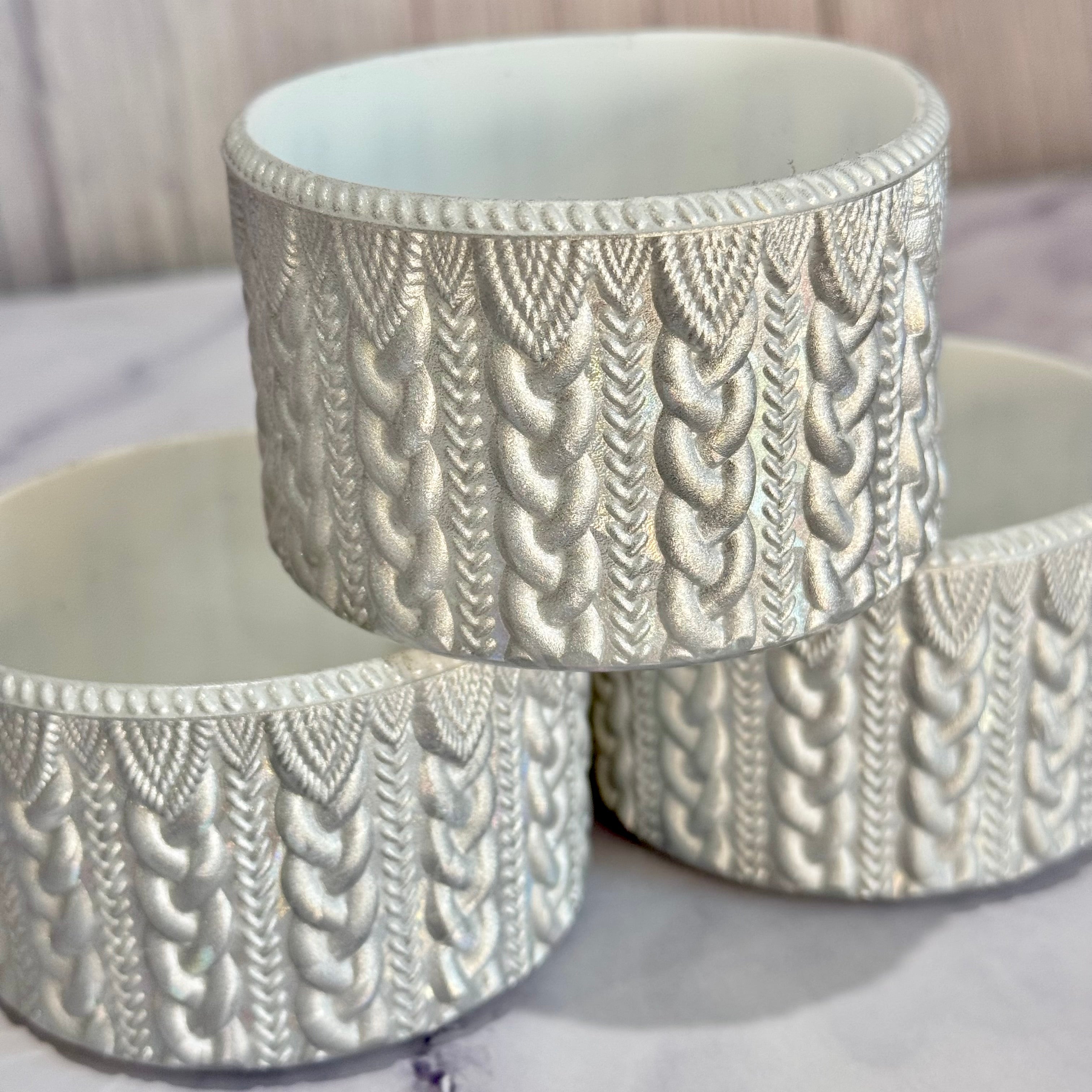 Silver Holographic Metallic MACRAME  Boot