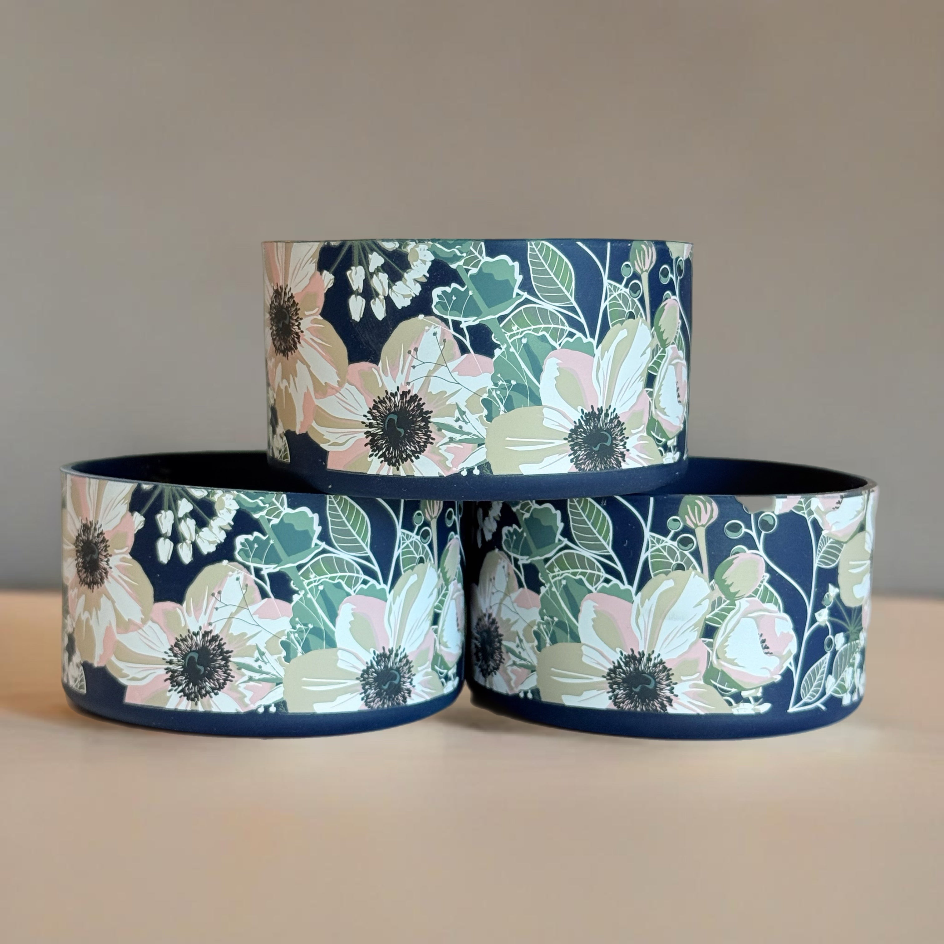 NAVY PINK POPPIES  Boot