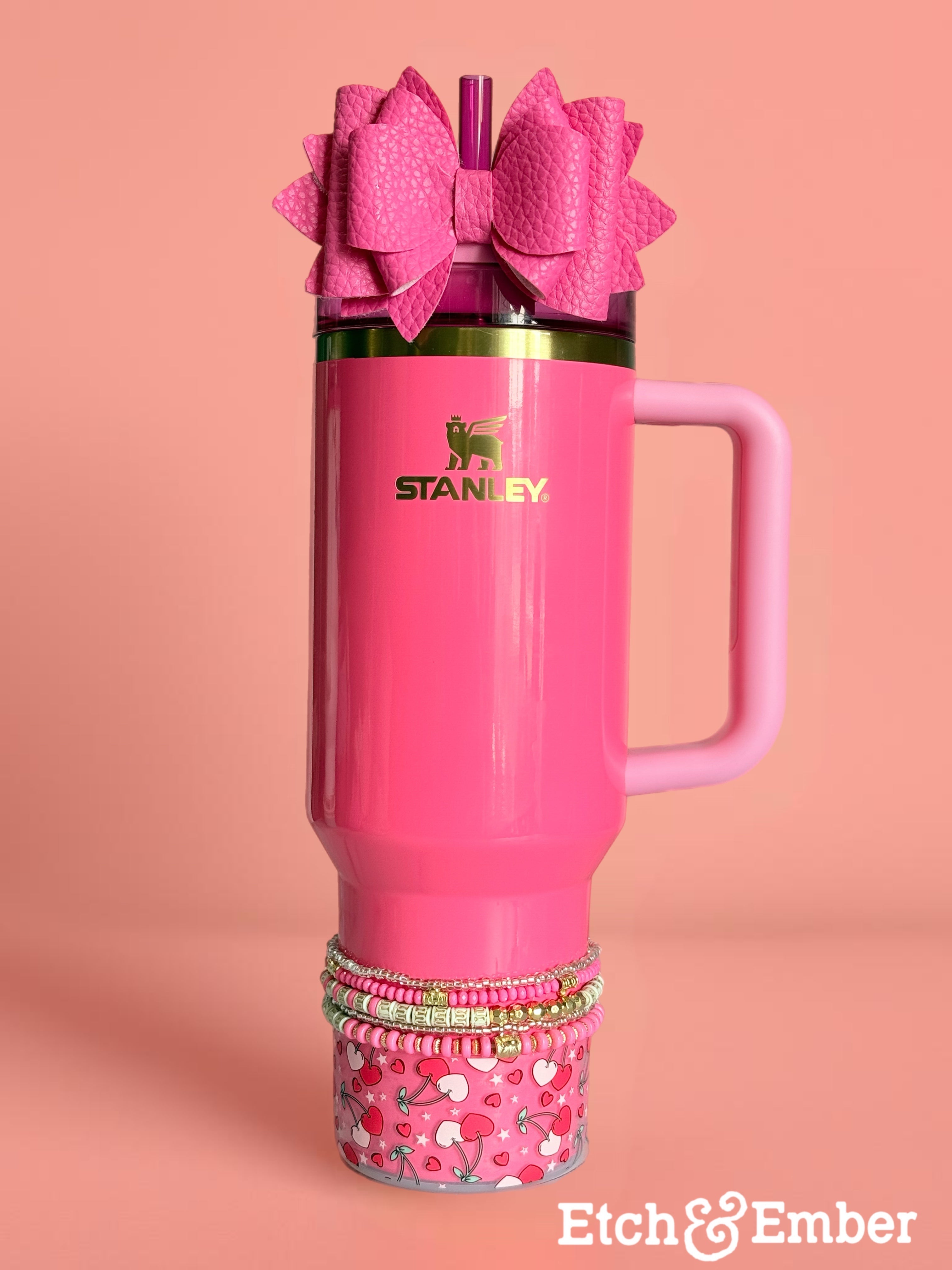 Clear Cherry Love  Boot   Red pink