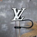 LV  Straw Topper Black White