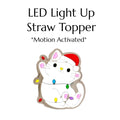 LED LIGHT UP CHRISTMAS KITTY Straw Topper