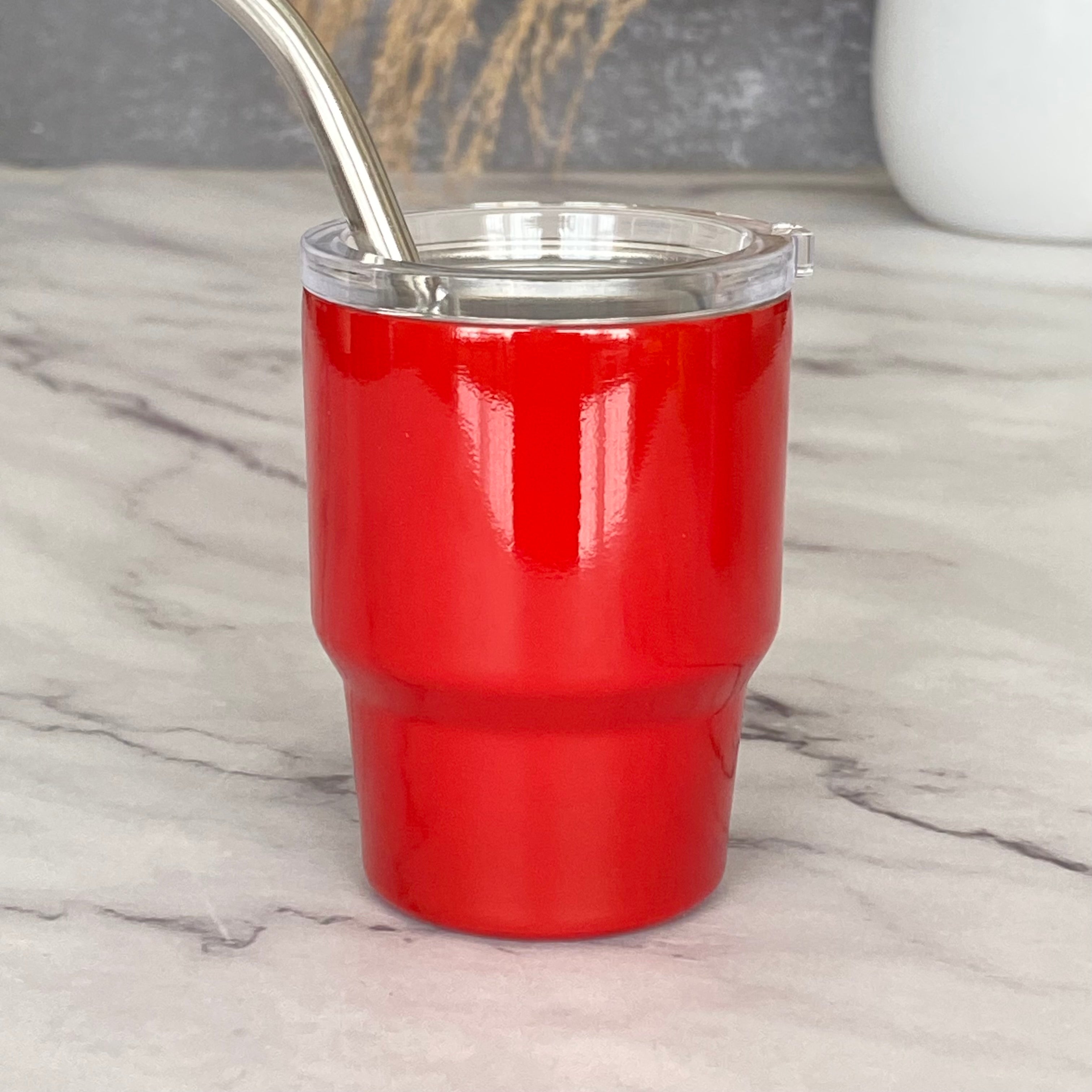 Mini Stainless Steel Tumbler with Straw