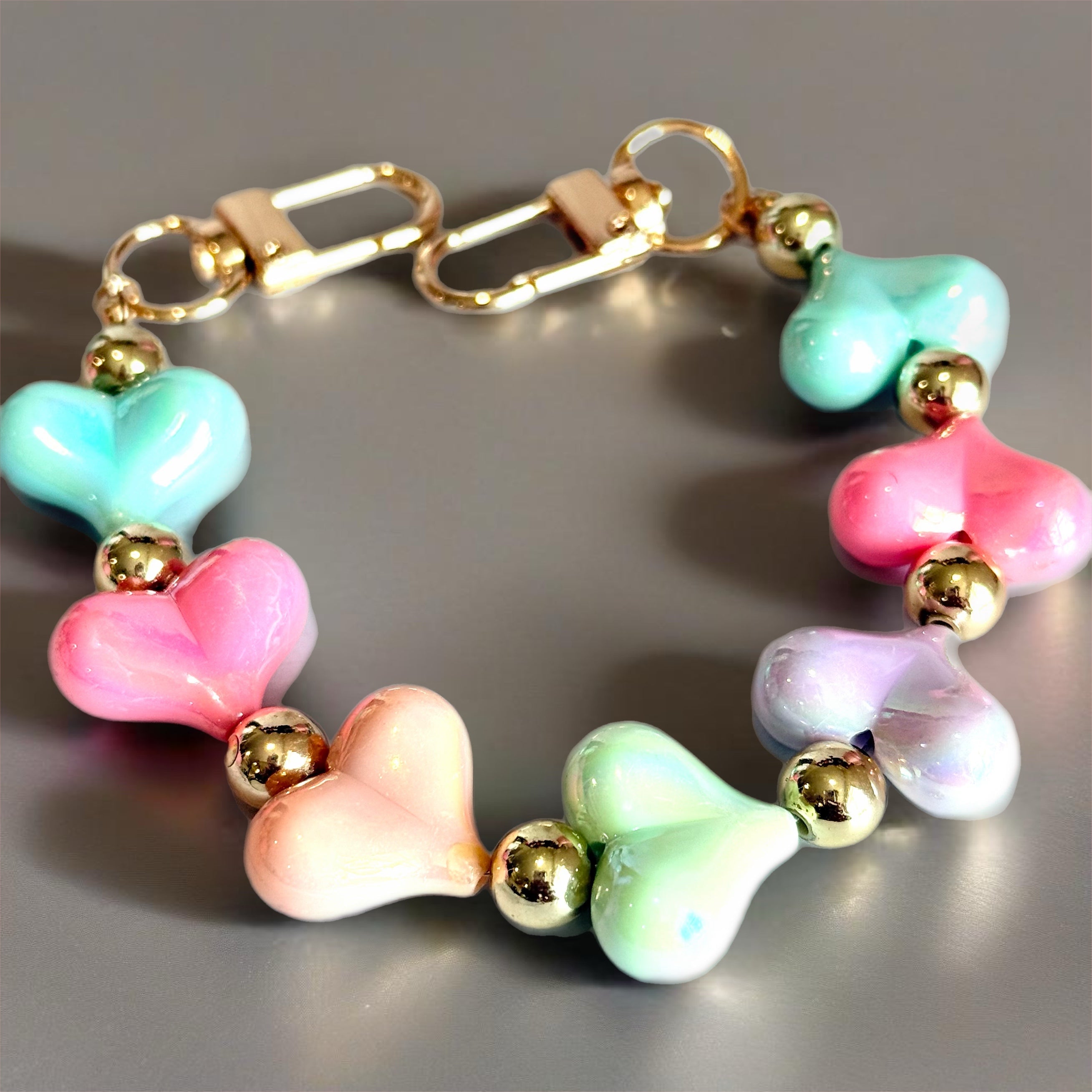 Cutie Hearts Deluxe Tumbler Charm Necklace