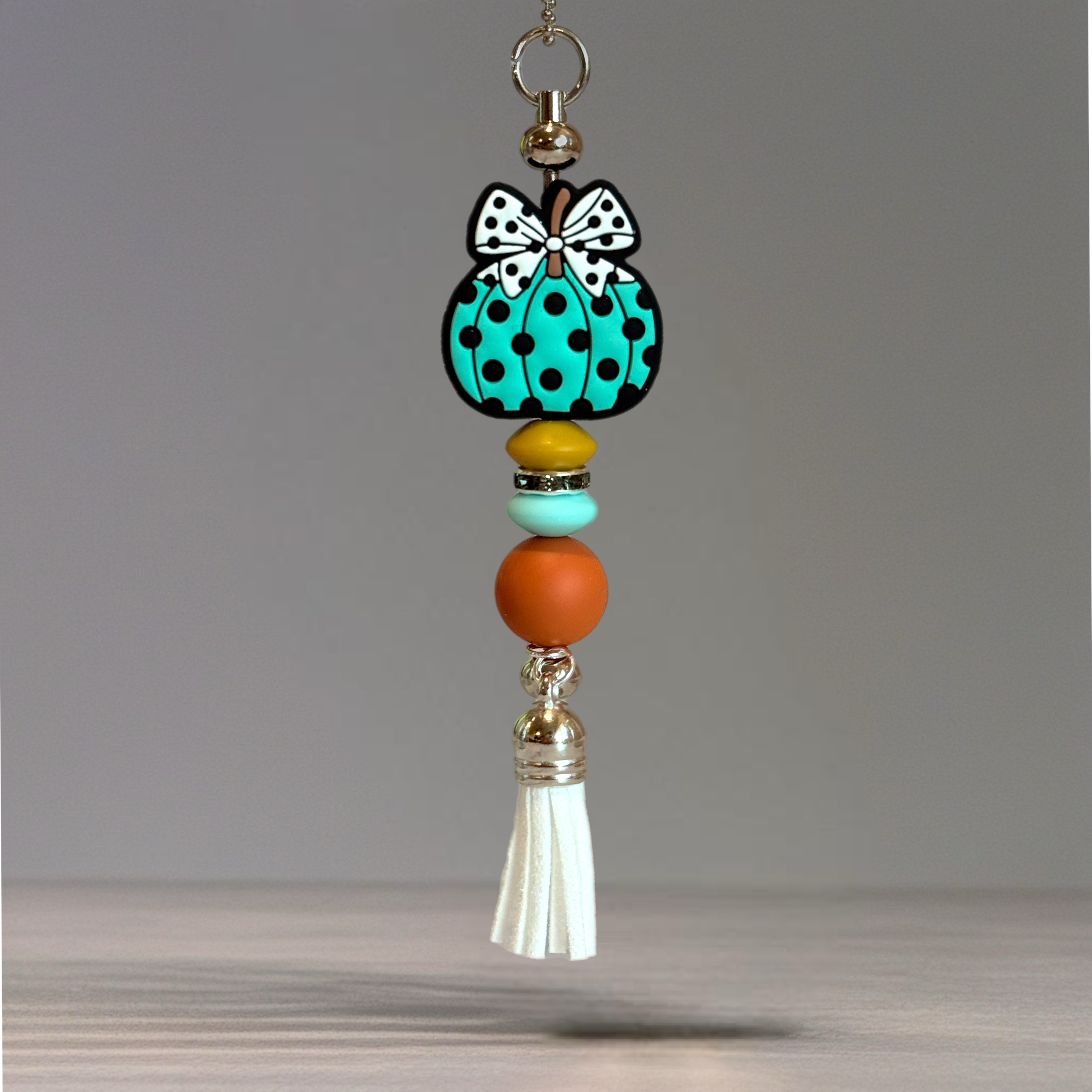 Teal Polka Dot Bar Charm - Tumbler Handle Charm