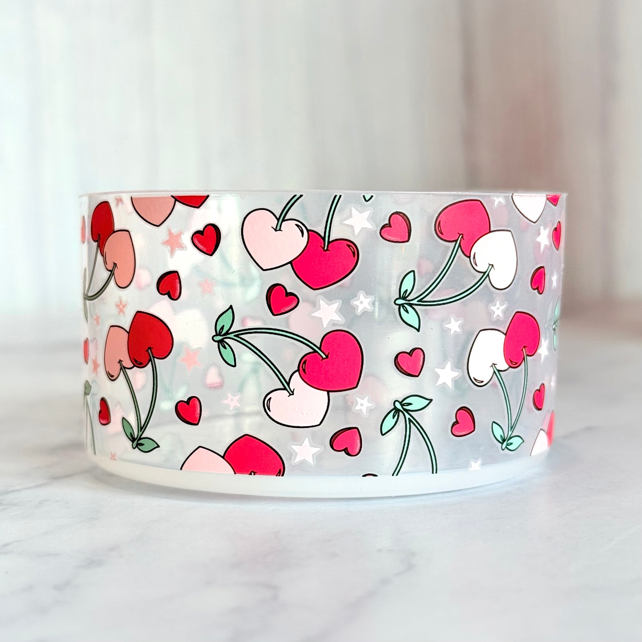 Clear Cherry Love  Boot   Red pink