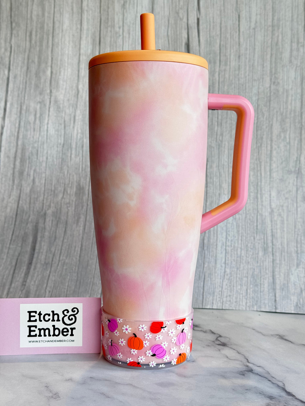 Floral Pink Pumpkins  Boot