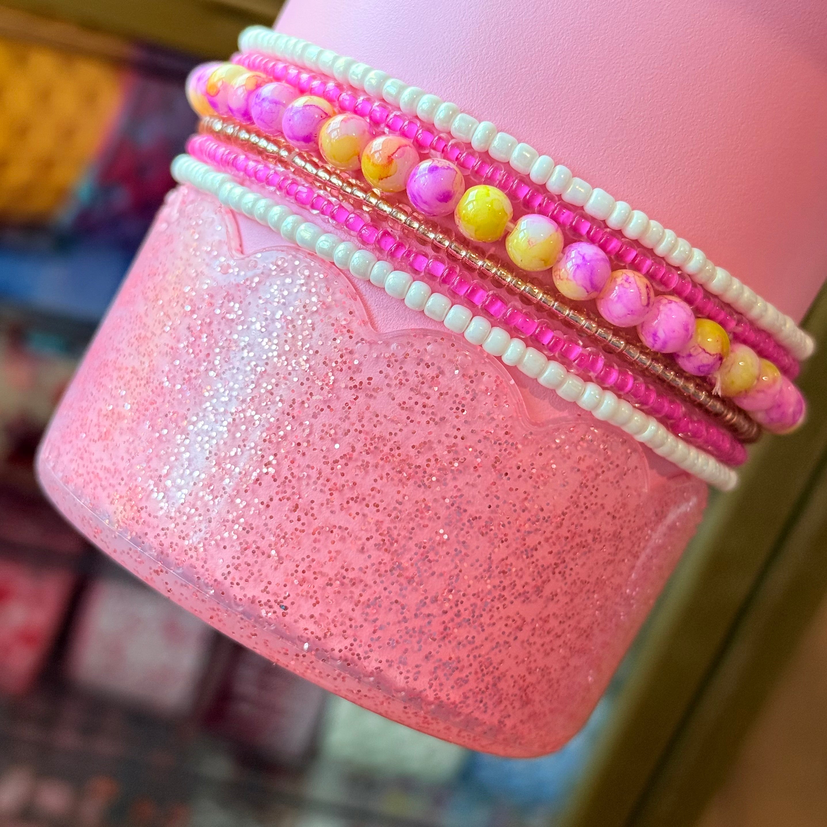 Pink Glitter Scalloped  Boot