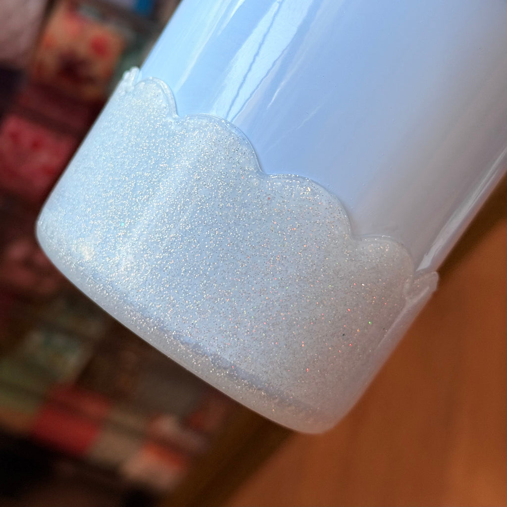 Silver Glitter Scalloped  Boot