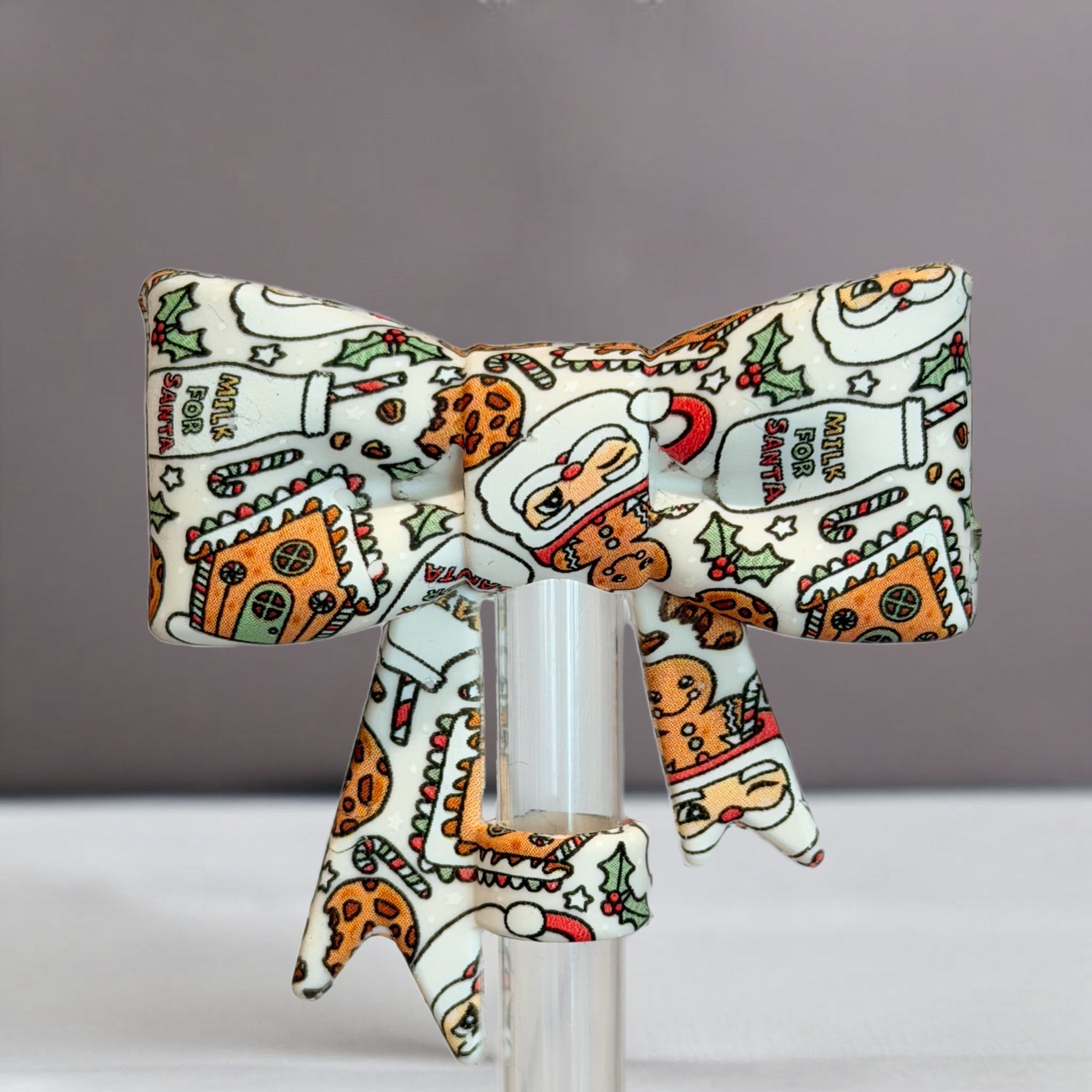 Cookies for Santa 3D Bow Straw Topper