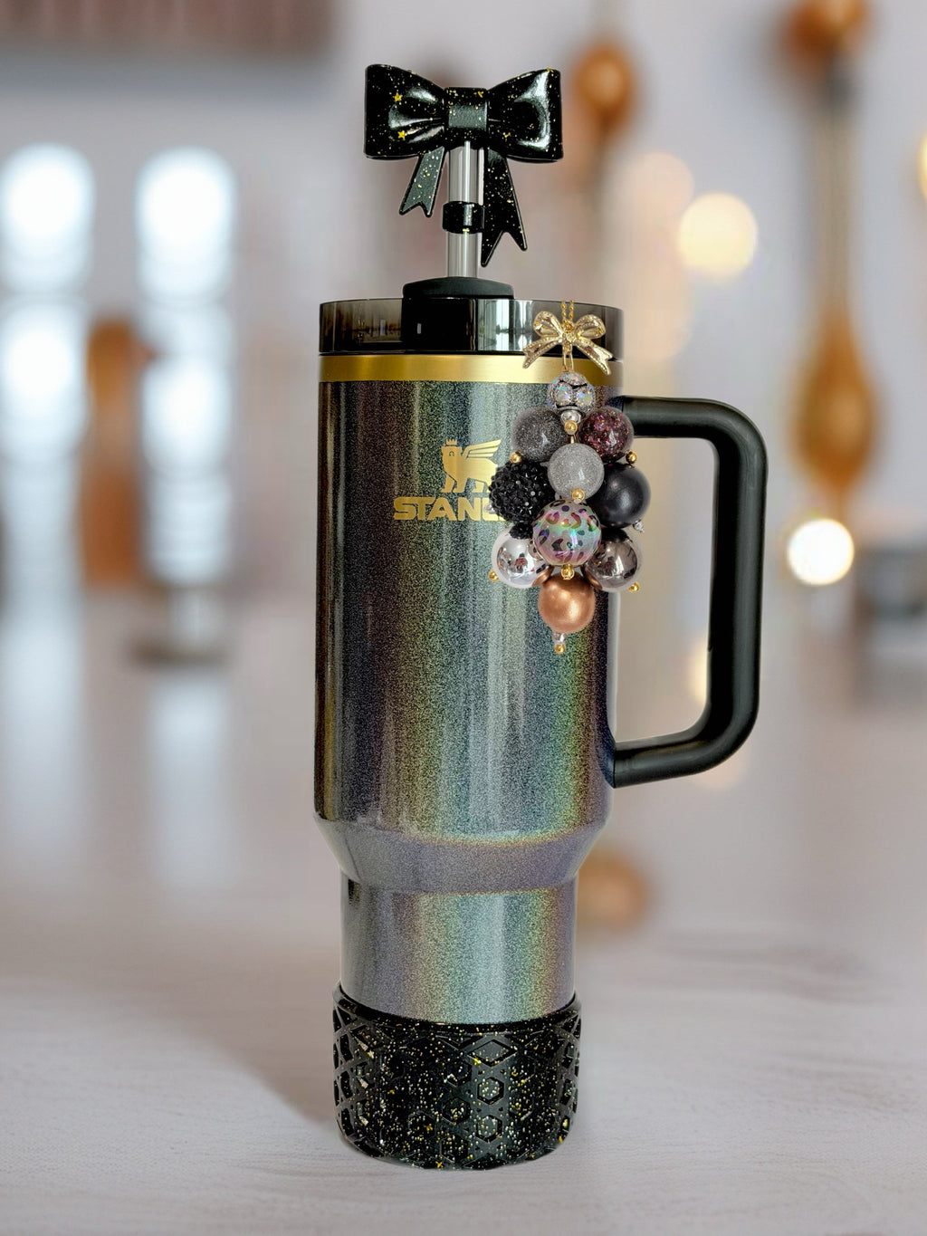 Stanley Cup Boot – Black & Gold Glitter Waffle Boots™