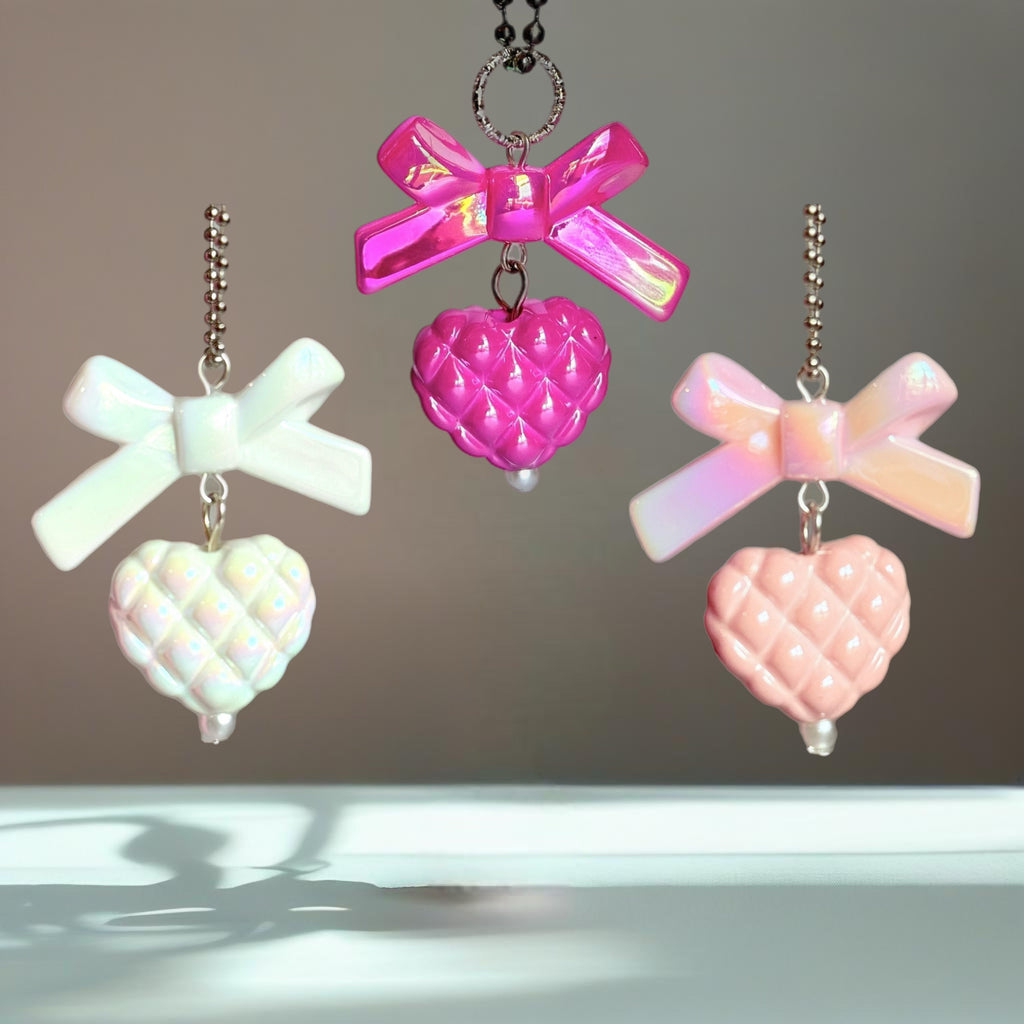 Bow and Heart Charm - Tumbler Handle Charm