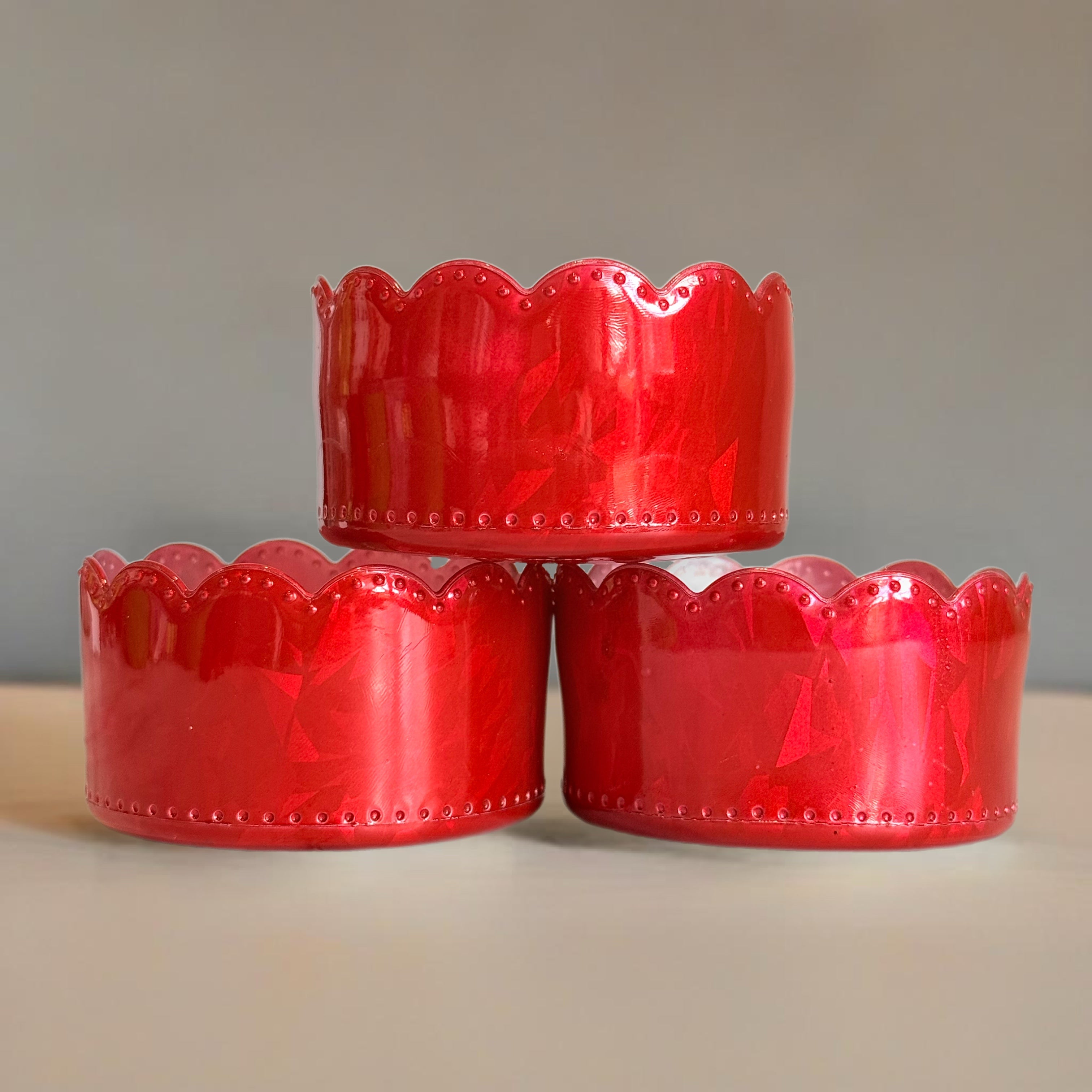 Red Shine Scalloped  Boot