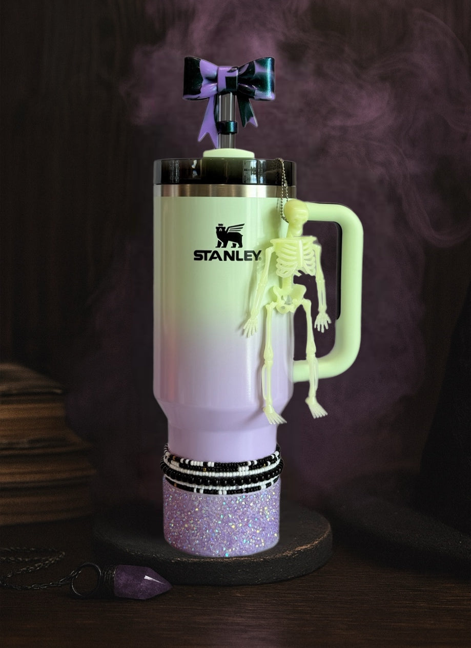6” Glow in the Dark Skeleton Charm - Tumbler Handle Charm