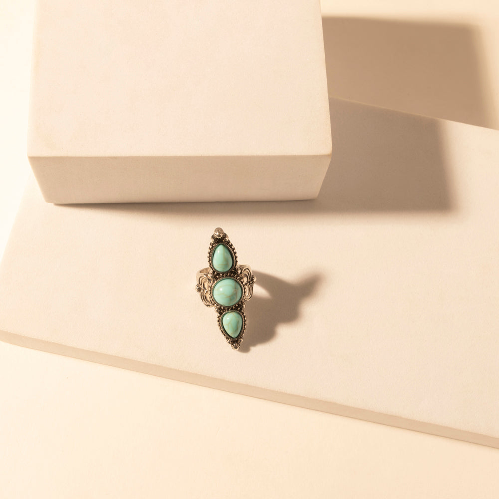 Myra Wildfire Turquoise adjustable Ring for Women with turquoise detail for premium western wear