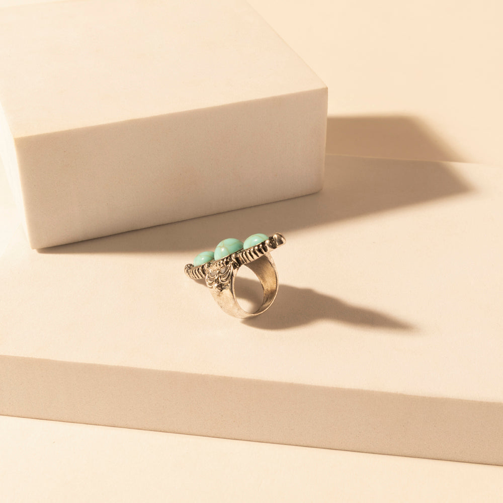 Myra Wildfire Turquoise adjustable Ring for Women with turquoise detail for premium western wear