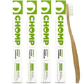 CHOMP Bamboo Flossing Toothbrush 4-PACK