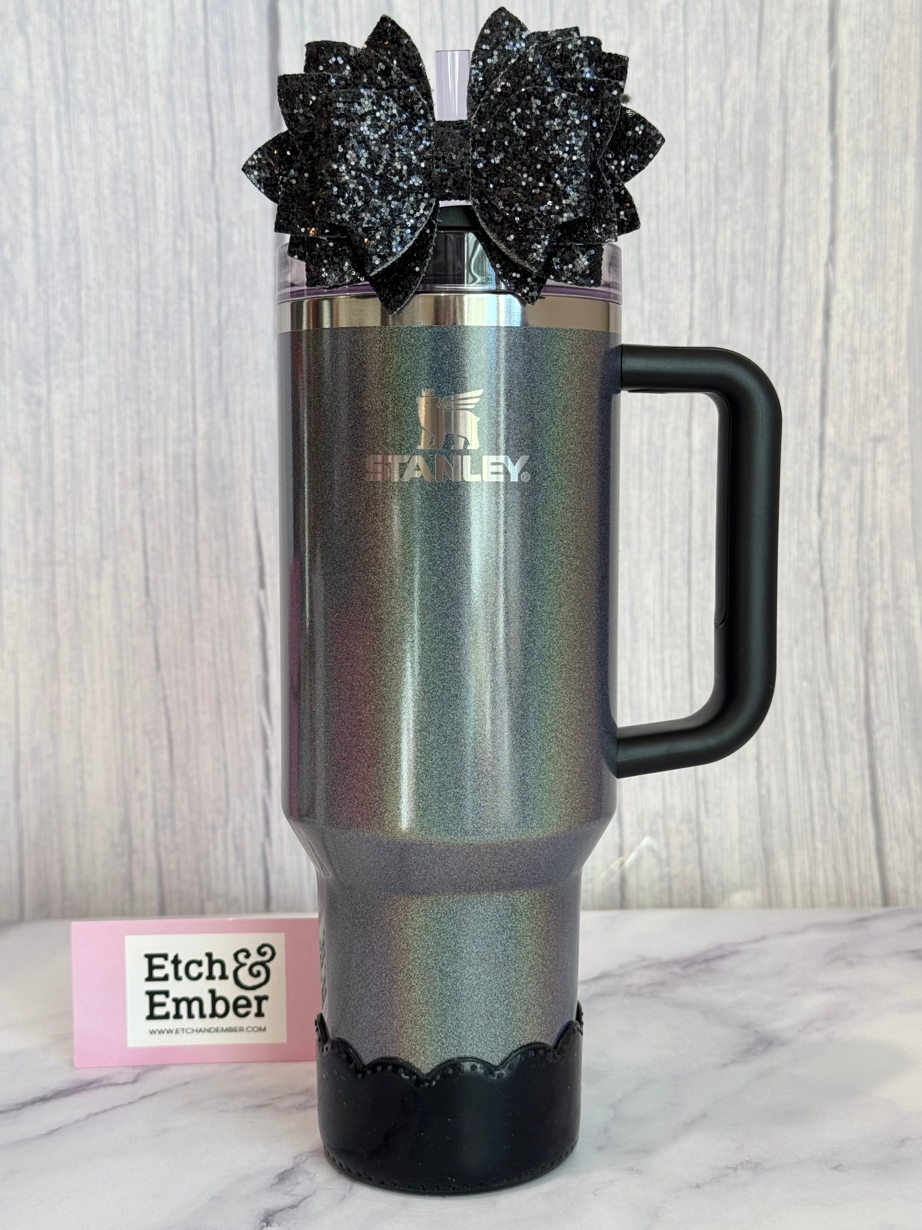 Black Gloss Scallop  Boot