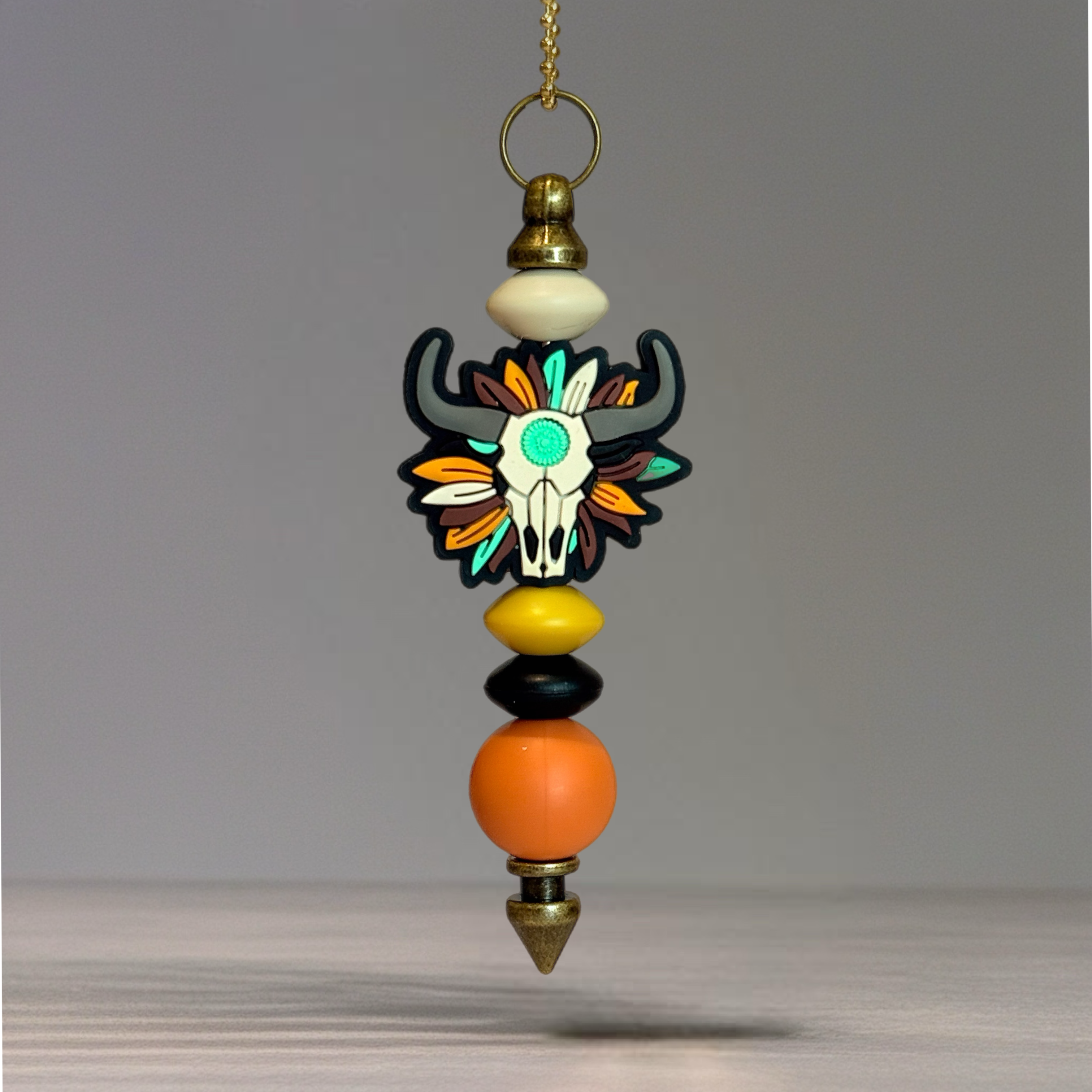 Feathered Skull Handle Bracelet - Tumbler Handle Charm